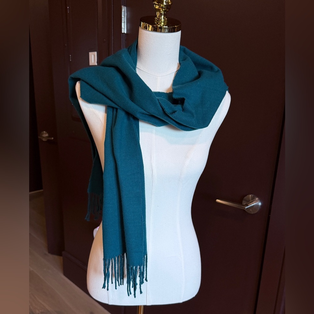 Teal Fringe Wrap Scarf - Classic Women's Scarf